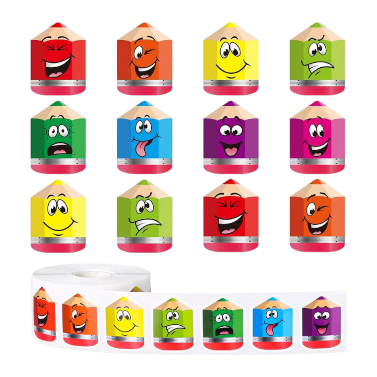 Stickers/Roll Color Pencil Stickers - 12 Colors