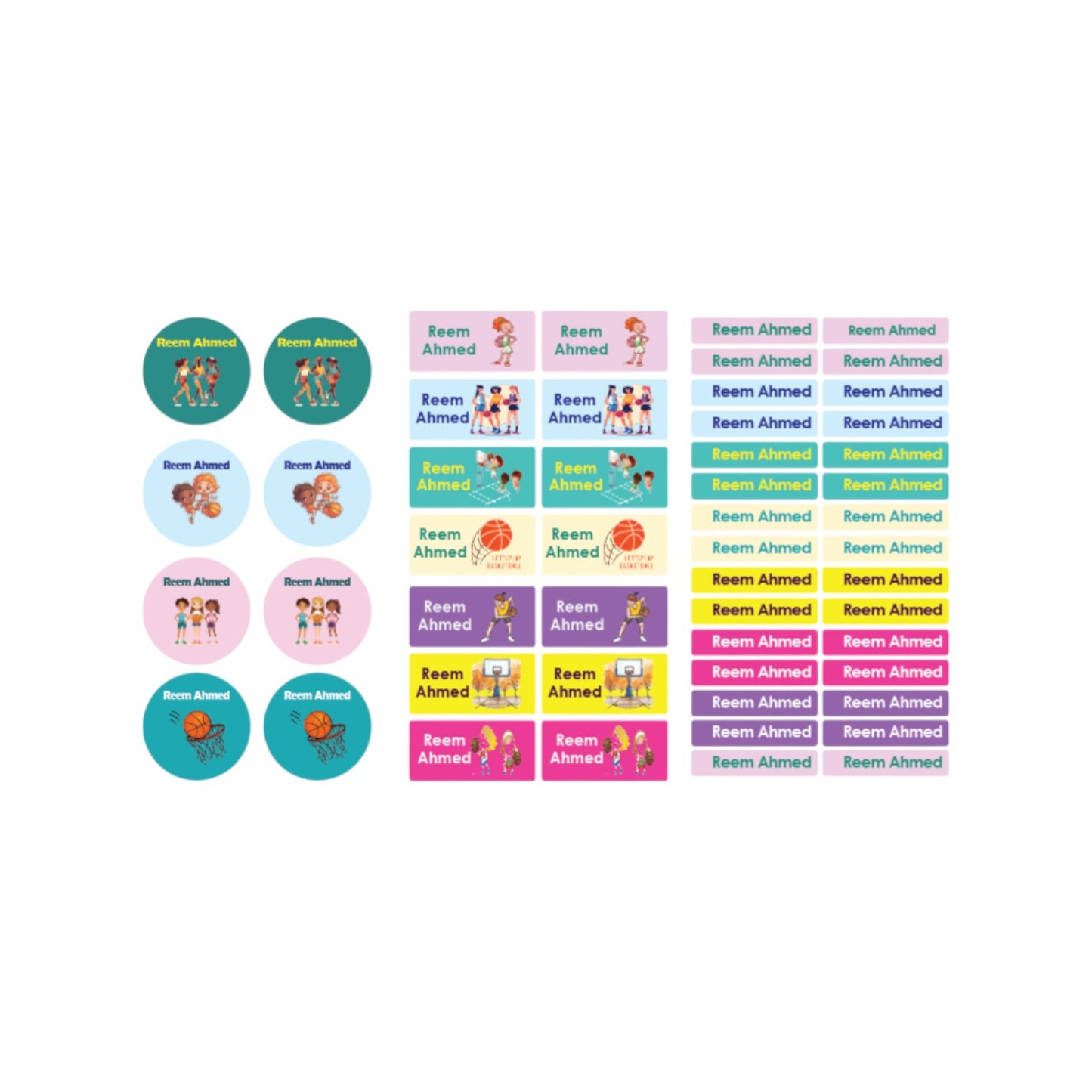 Basketball Girls' Name Tag