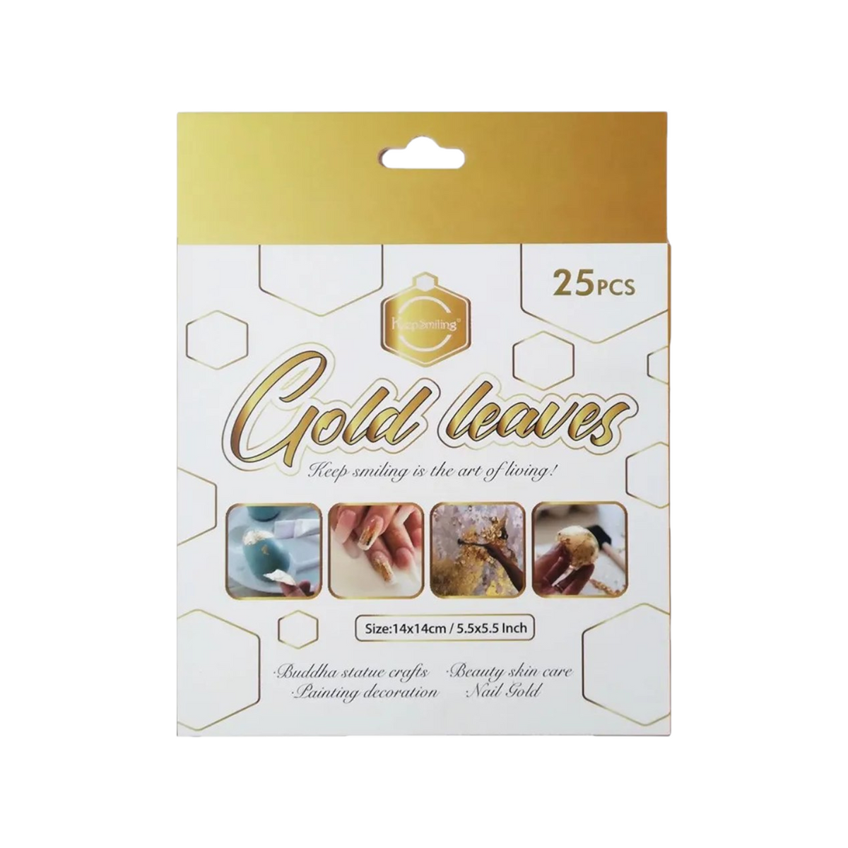 Keep Smiling SJB-0003G Leaves Gold Foil Flakes