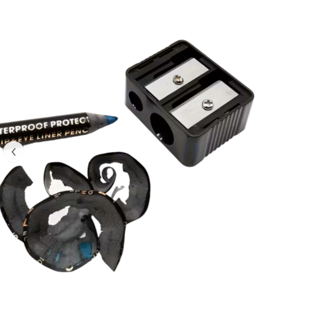 Manual Dual-Hole Makeup Pencil Sharpener with Built-in Dust Collector