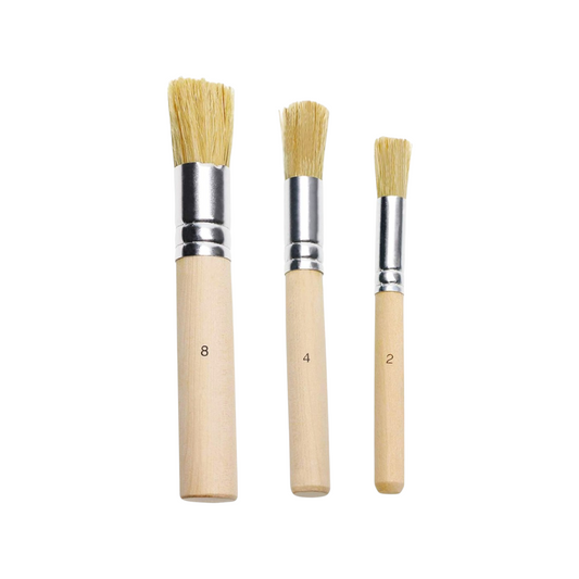 Penta Angel Wooden Stencil Brush Set 3Pcs Natural Bristle Template Paint Brushes