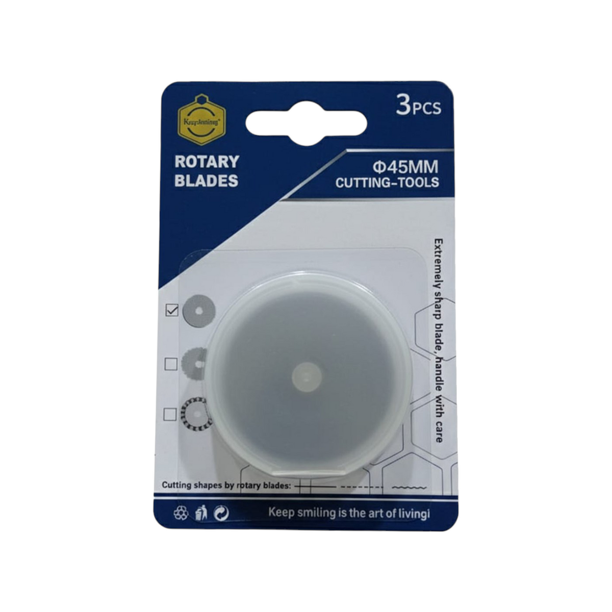 3 Pieces Cutter Replacement Blades Rotary Blades 45mm