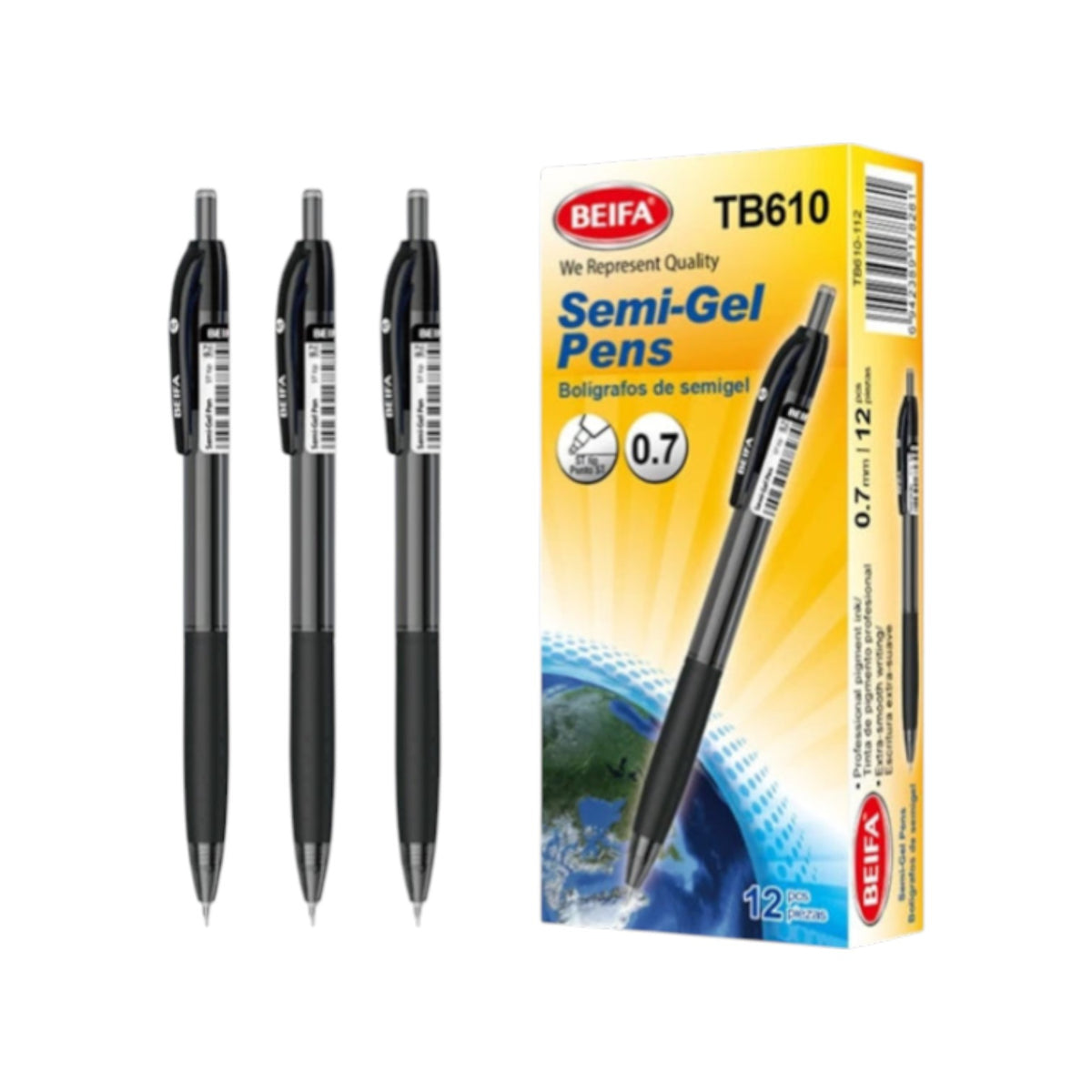 Beifa Semi Gel Pen with Spring 0.7 mm - TB610-112 - 1 Pen