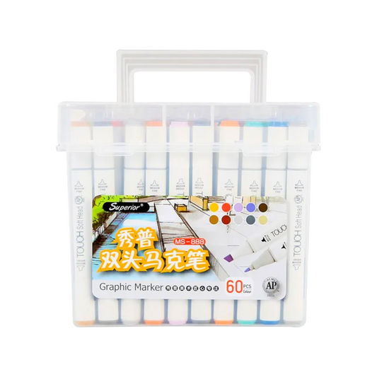 60 Superior Superior Colors Art Markers Set Dual