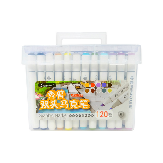 120 Superior Superior Colors Art Markers Set Dual
