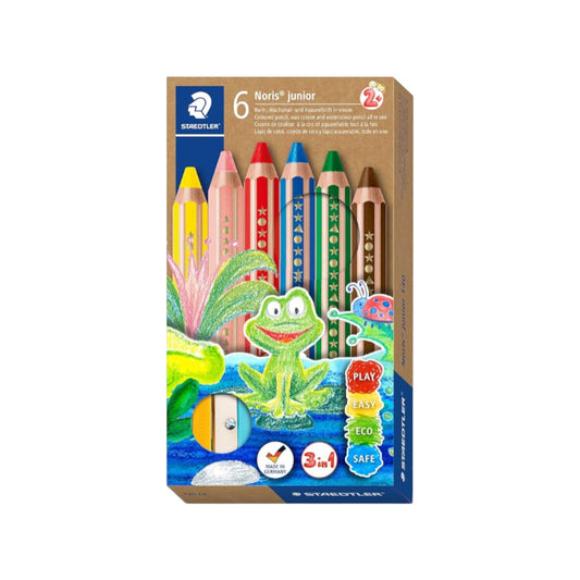Staedtler Noris Junior 3-in-1 coloring Pencil  - 6 Colors +Sharpener