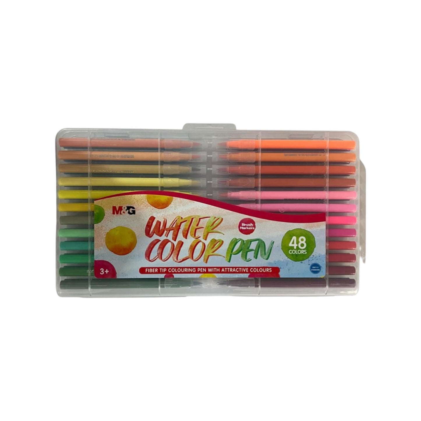Set of 36/48+3 Fibertip Colors- In Plastic Transparent Box- Multi Colors