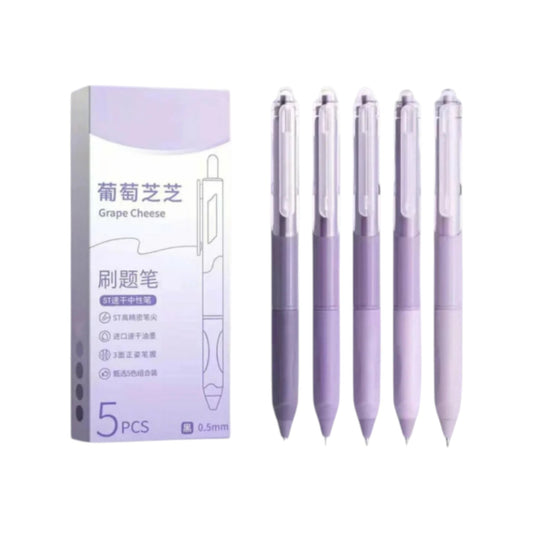 MOZXIRZ 5 Pcs Gel Ink Pens Retractable Pens 0.5mm Blue Ink Pen