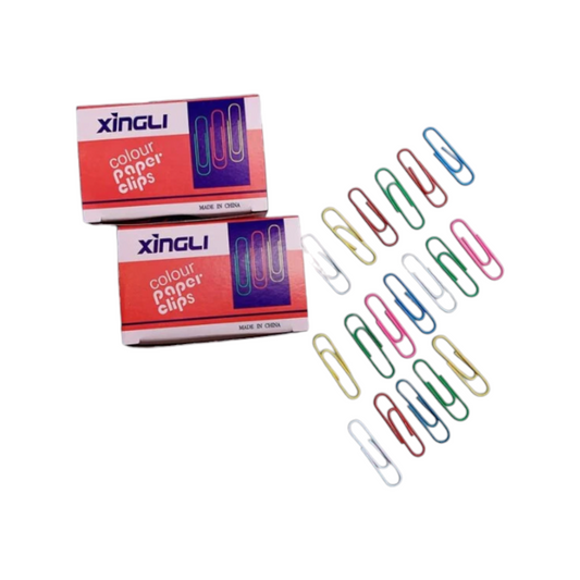 Elite Stationery House Xingle 50mm round colorful plated steel paper clips in boxes for office and school use