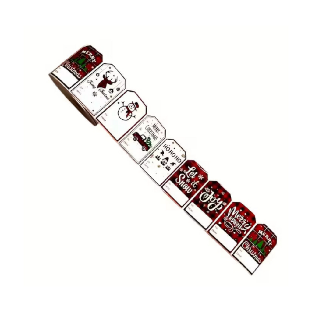 10 pcs Glossy Self-Adhesive Christmas Stickers Roll
