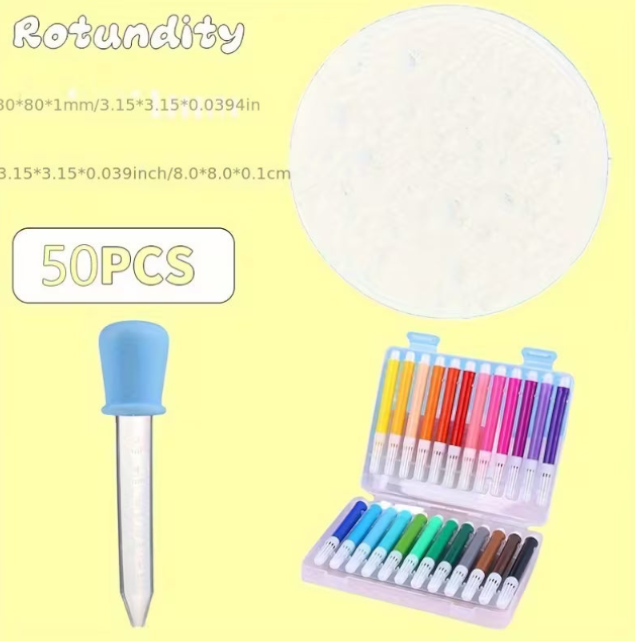 Foam Textured Painting Drawing Paper, 3D Art Canvas - with Watercolor Pens And 1 Water Dropper