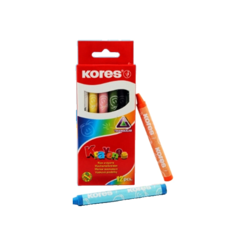 Kores Crayon Color, Triangular head 12 colors jumbo