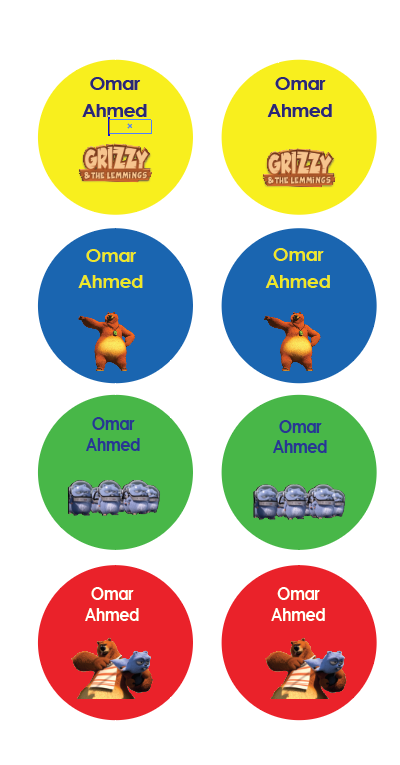 Grizzy and The Lemmings Name Tag