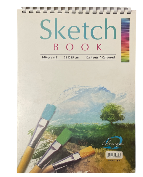 Omega Sketch book, Size 25 * 32 cm,12 Sheets, Colored Design