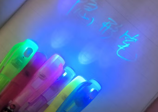 Cute Cartoon Magic Pen With UV Light for Kids