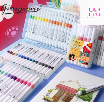 24 Colors Acrylic Paint Marker Pen Set for Crafts Fabric Canvas Glass Paper