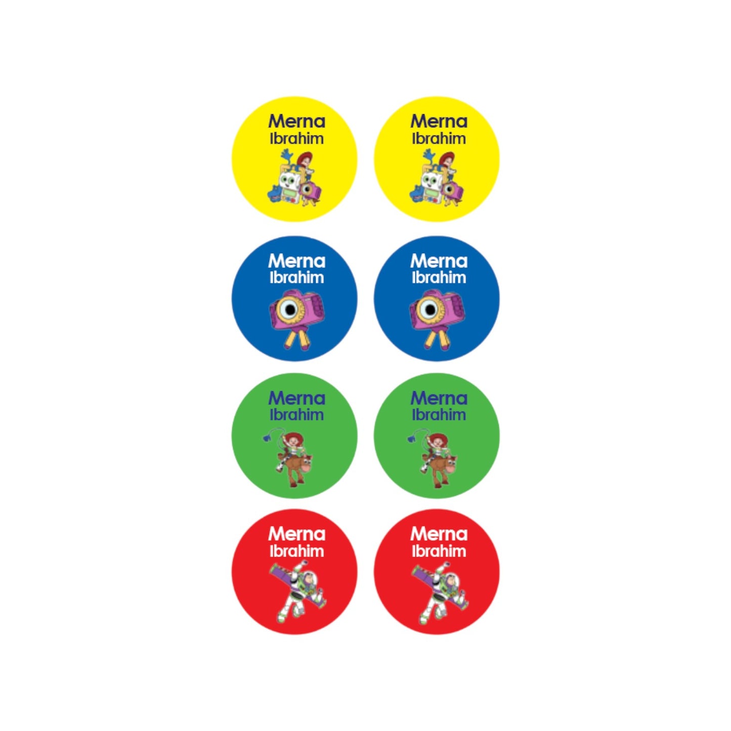 Toy Story 5 Name Tag Stickers