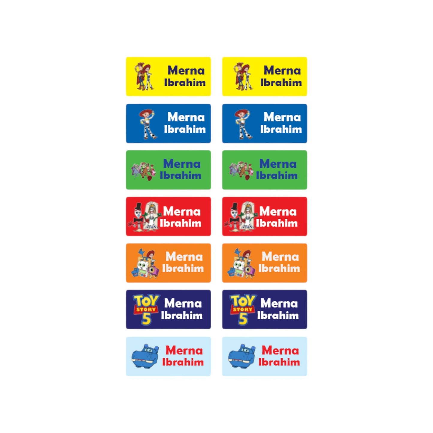 Toy Story 5 Name Tag Stickers