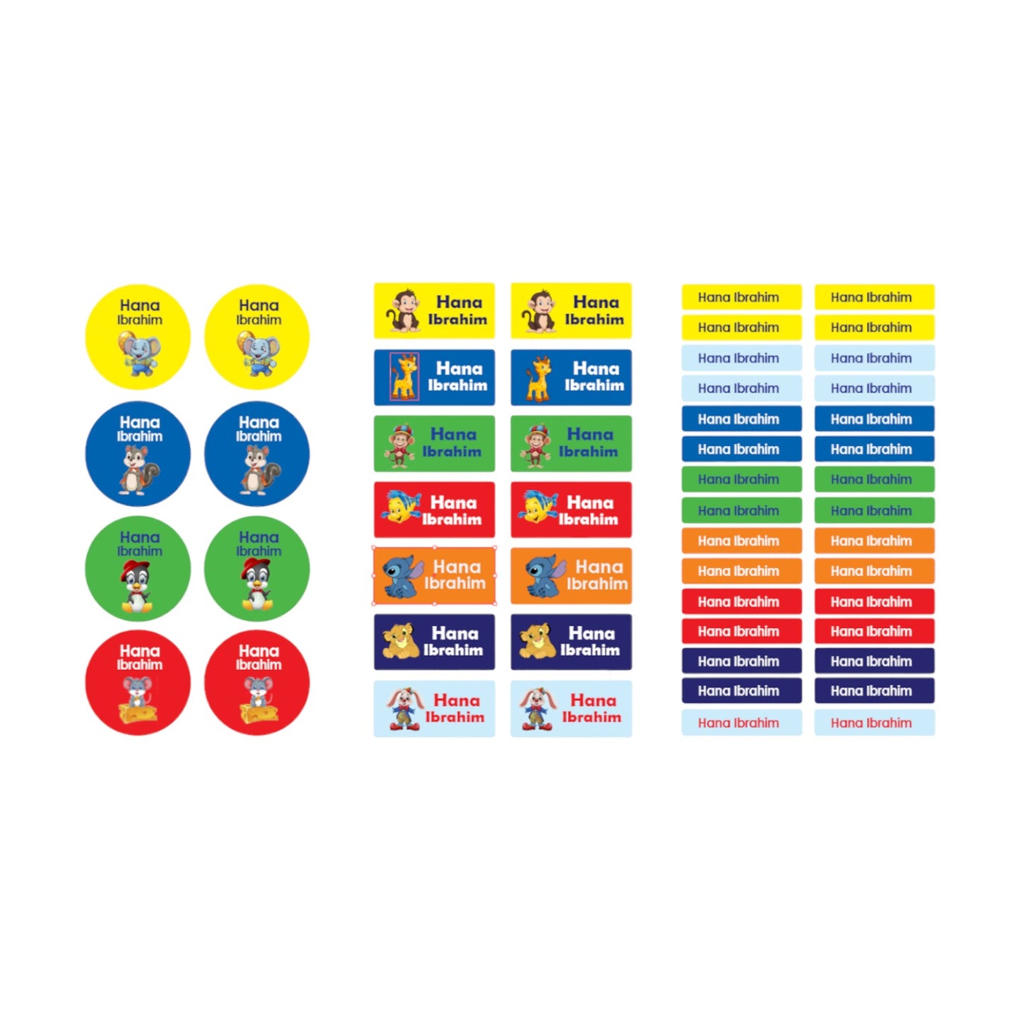 My Animals 2 Name Tag Stickers