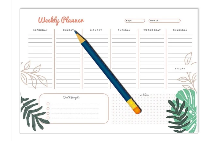 To Do Weekly Planner - A4-52 Sheets