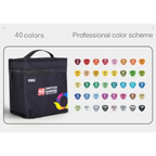 Elite Stationery House Deli 40-piece double tip sketch marker set in a black carrying case with assorted ink colours