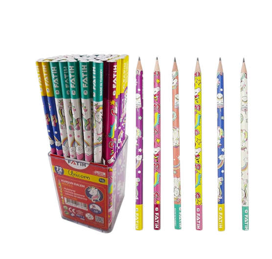 A5 Hardcover Notebook  2BE  (96 Sheets) + 2 Fatih Unicorn Pencils