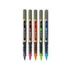 Elite Stationery House set of five Uni-ball Eye fine rollerball pens in assorted vibrant ink colours