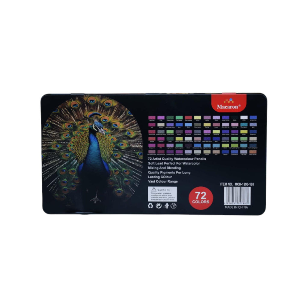 Macaron Water Color Pencils Shades | 3.3mm Soft Thick Lead Water Soluble Colour Pencils for Kids & Artists | Smooth Blending Sketching Drawing Set (72)