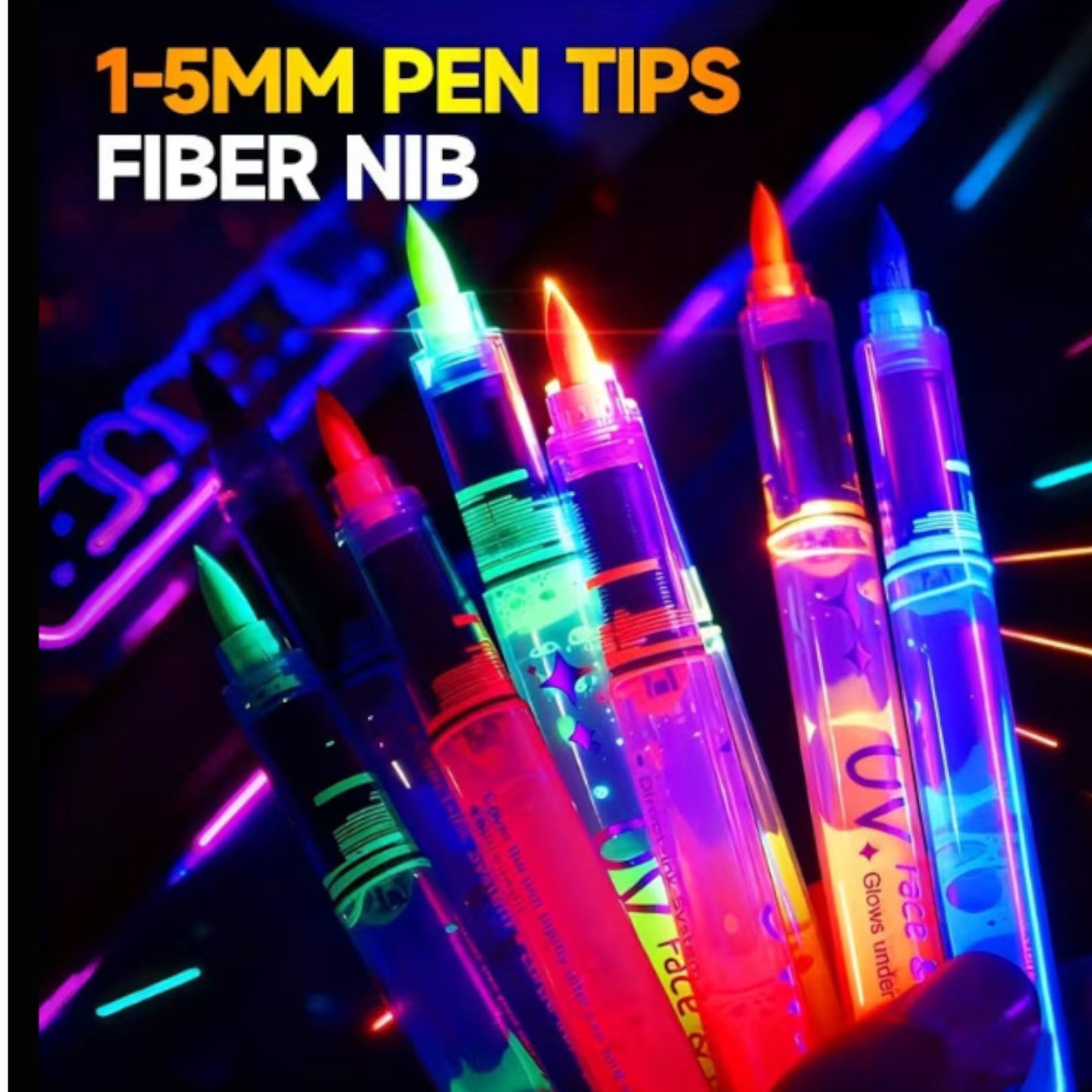 2 -Color Glow-in-the-Dark Pen with Neon Glow Effect