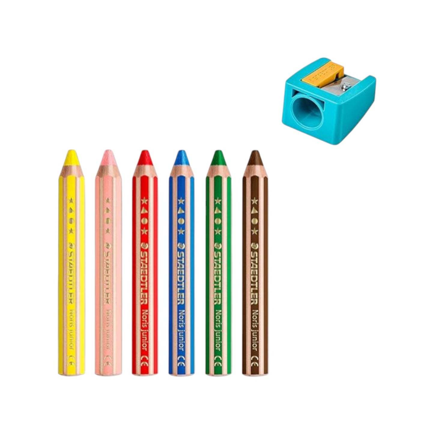 Staedtler Noris Junior 3-in-1 coloring Pencil  - 6 Colors +Sharpener