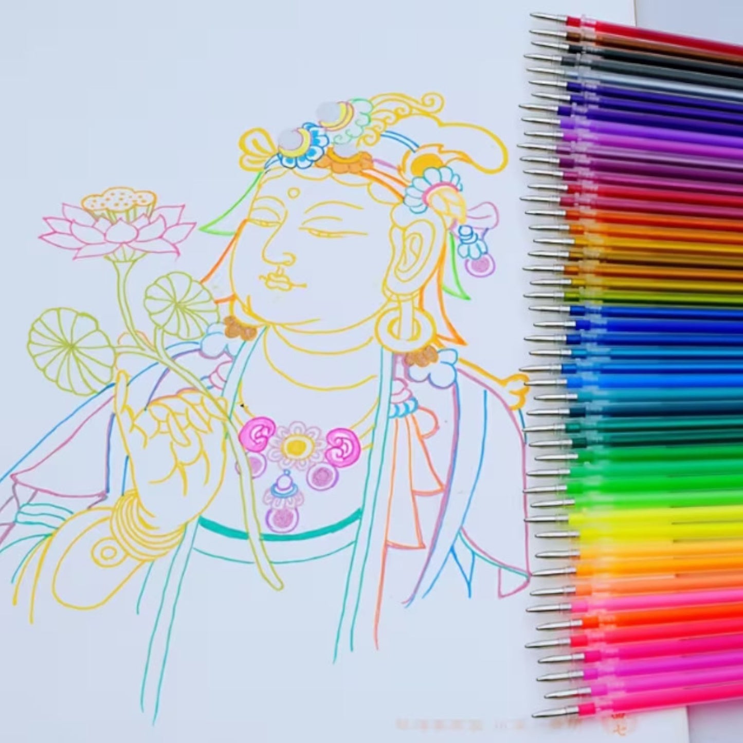 Vibrant Set of Colored Pens with 24 Colors