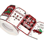 10 pcs Glossy Self-Adhesive Christmas Stickers Roll