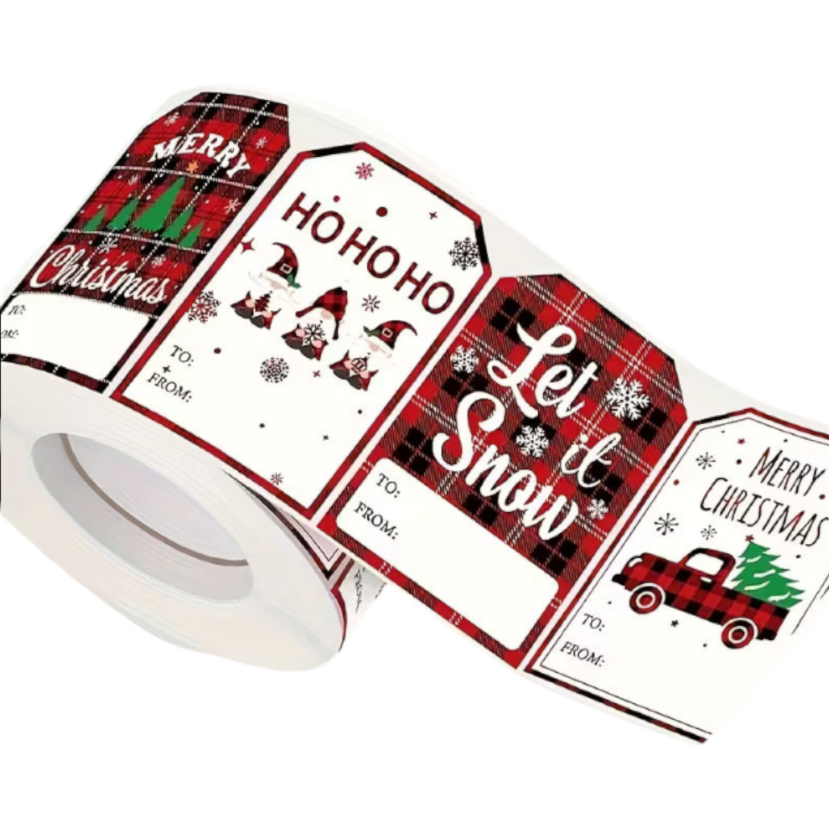 10 pcs Glossy Self-Adhesive Christmas Stickers Roll