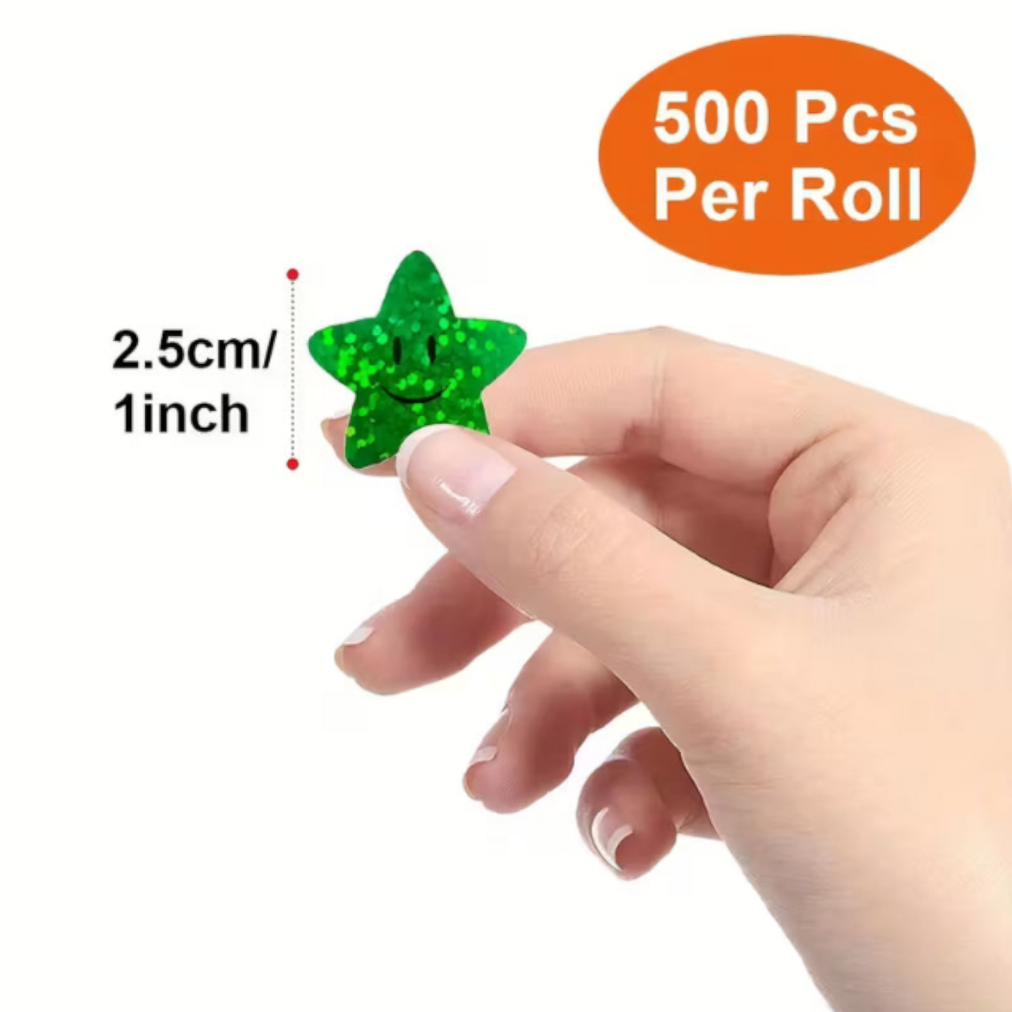500 Stickers Per Roll, 2.5 Cm Self-Adhesive Star Stickers