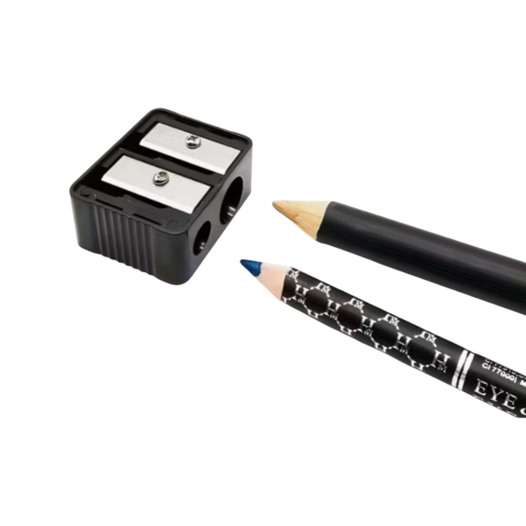 Manual Dual-Hole Makeup Pencil Sharpener with Built-in Dust Collector