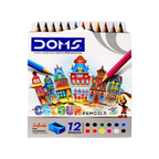 Elite Stationery House Doms short size colour pencils set of 12 with sharpener and extender in a illustrated box