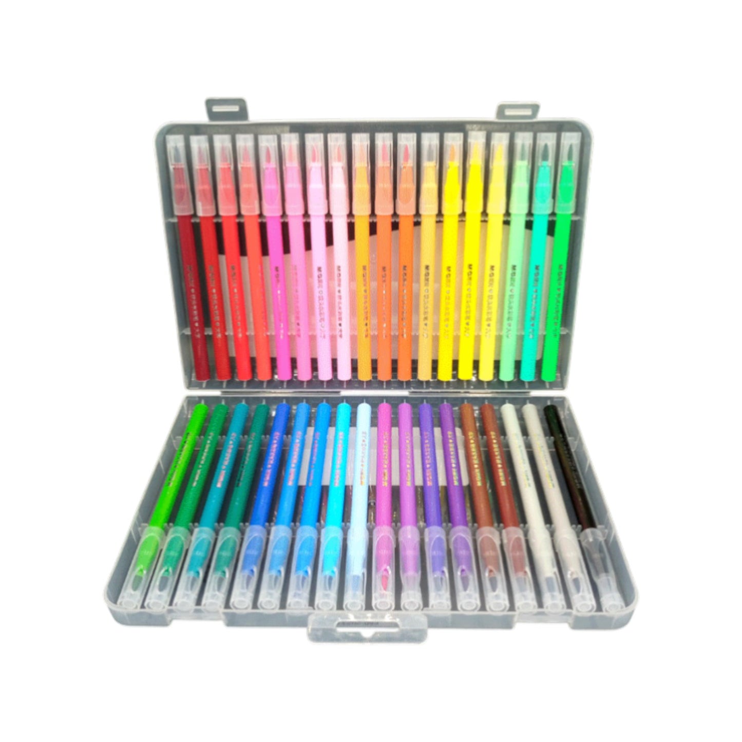 Set of 36/48+3 Fibertip Colors- In Plastic Transparent Box- Multi Colors
