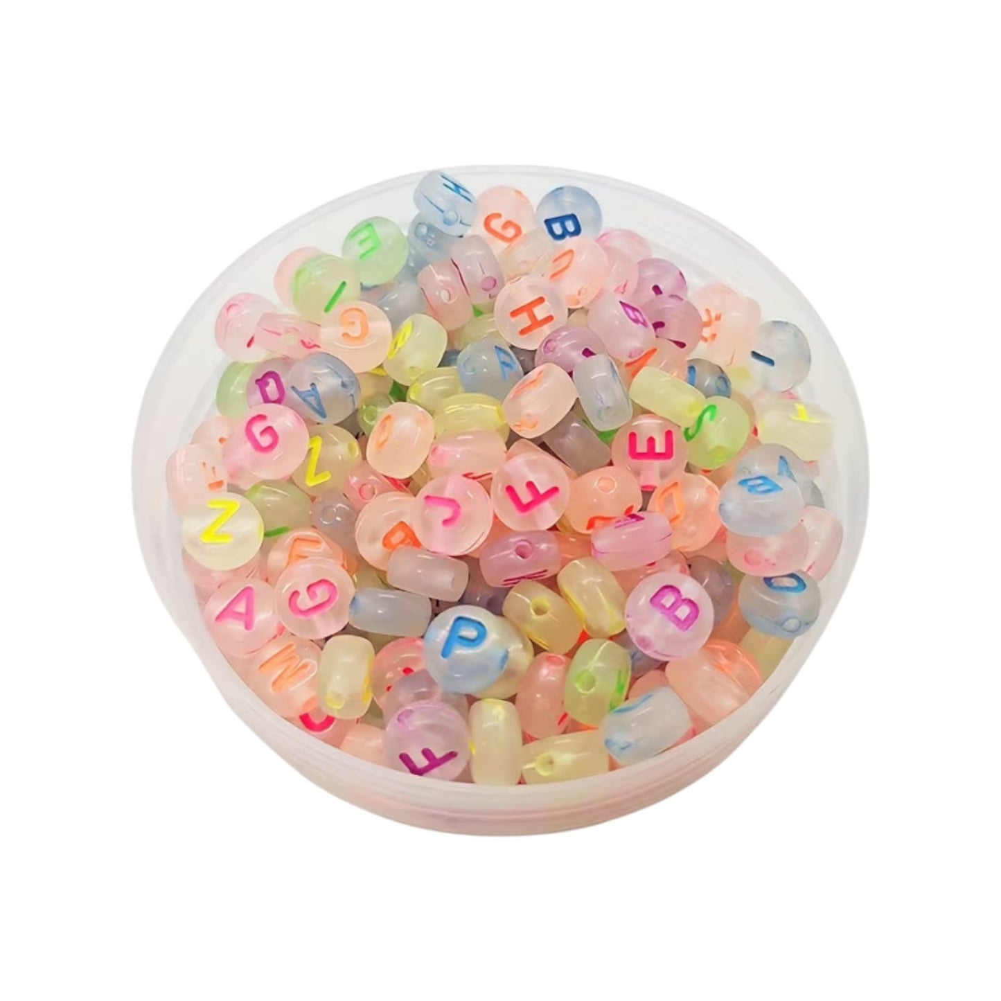 100 pcs.  Luminous Letter Beads Glow in The Dark