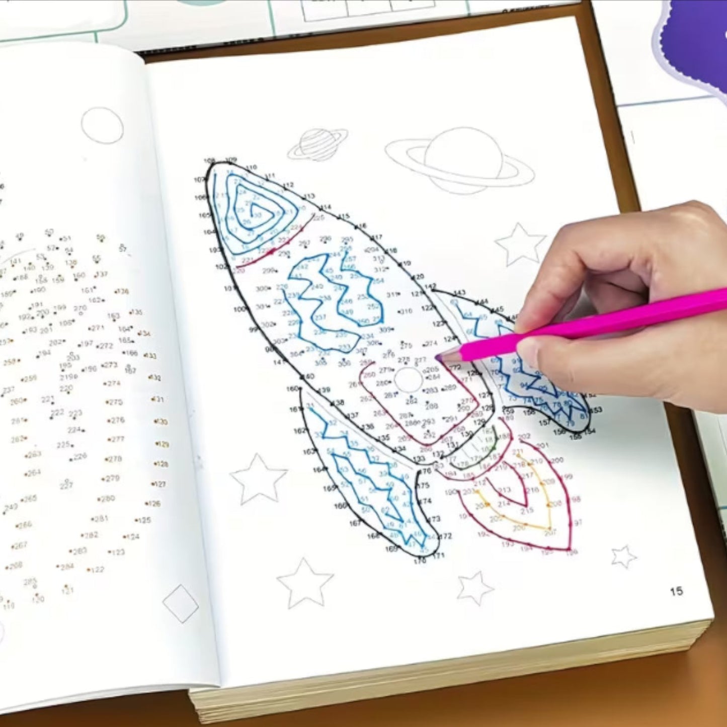 An Activity Book with Numbered Dot-to-Dot Patterns and Coloring Pages,