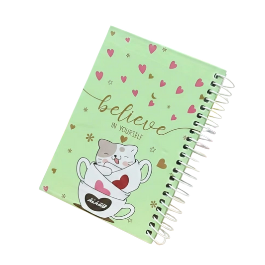 100 - 160 - 200 Sheet A5  Hard Cover Wired Notebook- Pestage Believe