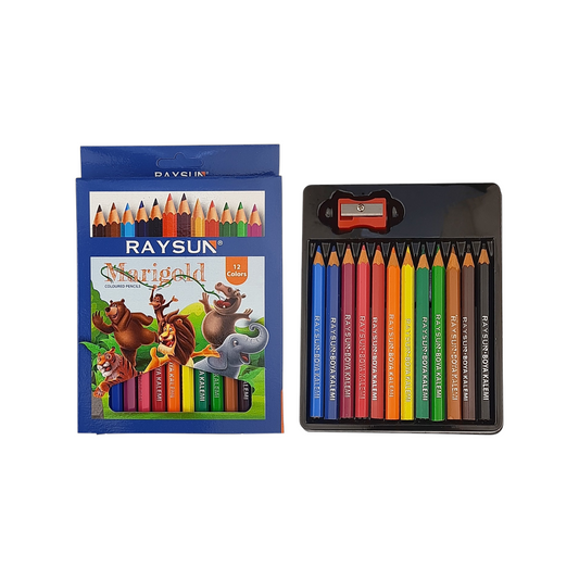 RaySun Short color Pencil – Set of 12 colors +1 Sharpener