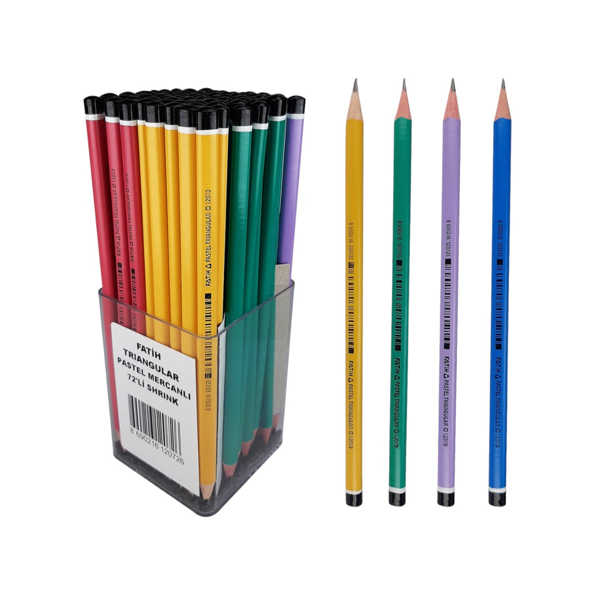 Fatih 12070 HB Graphite – stand – pastel colors - 1 Pencil