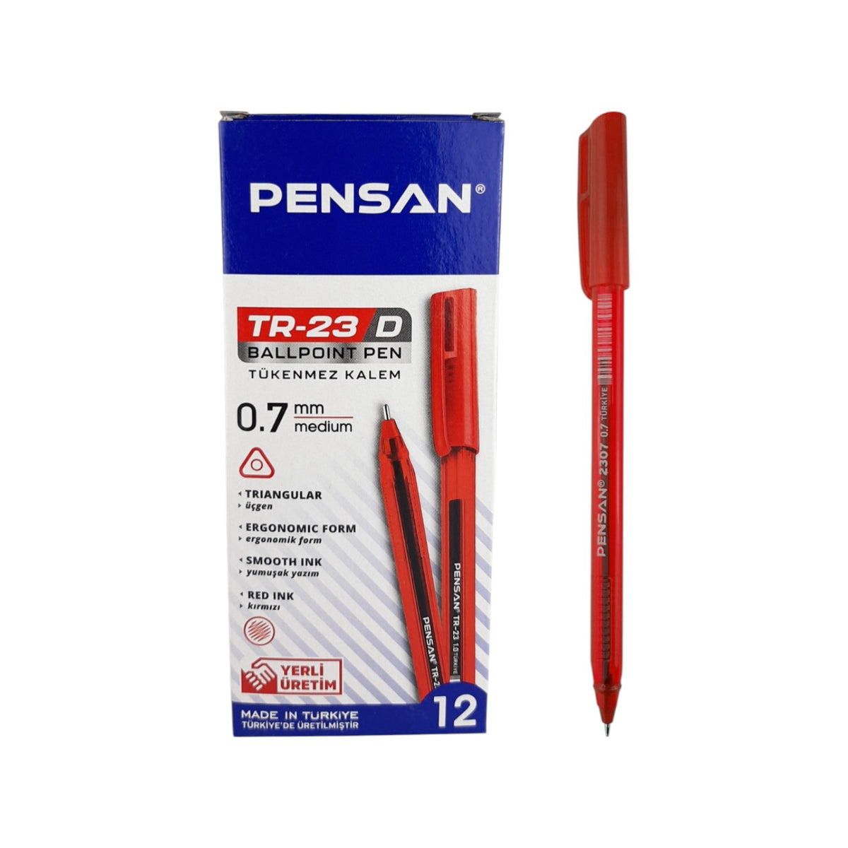 Pensan TR-2307 Smoky – 0.7 mm Ballpoint Pen - Pack of 12