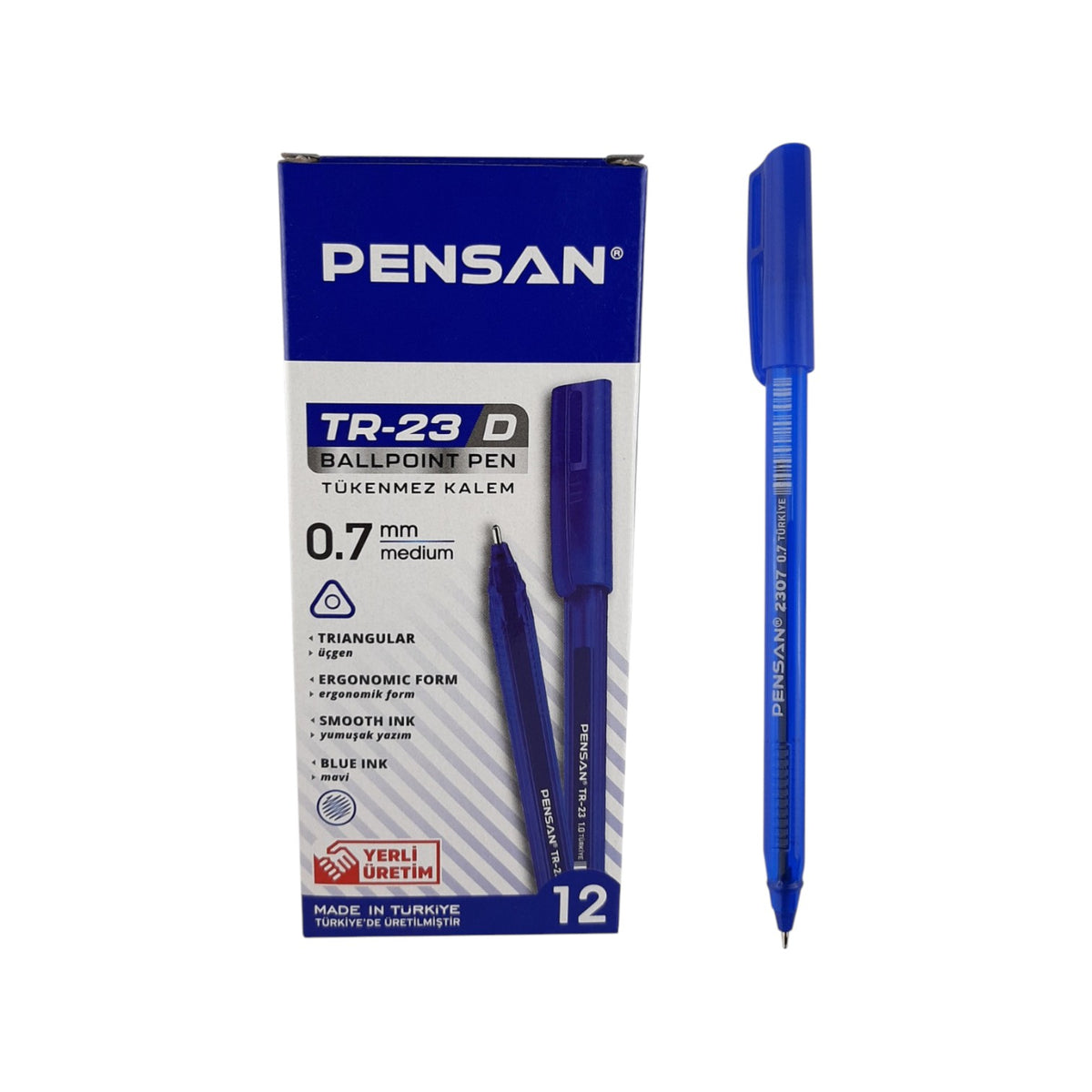 Pensan TR-2307 Smoky – 0.7 mm Ballpoint Pen - Pack of 12