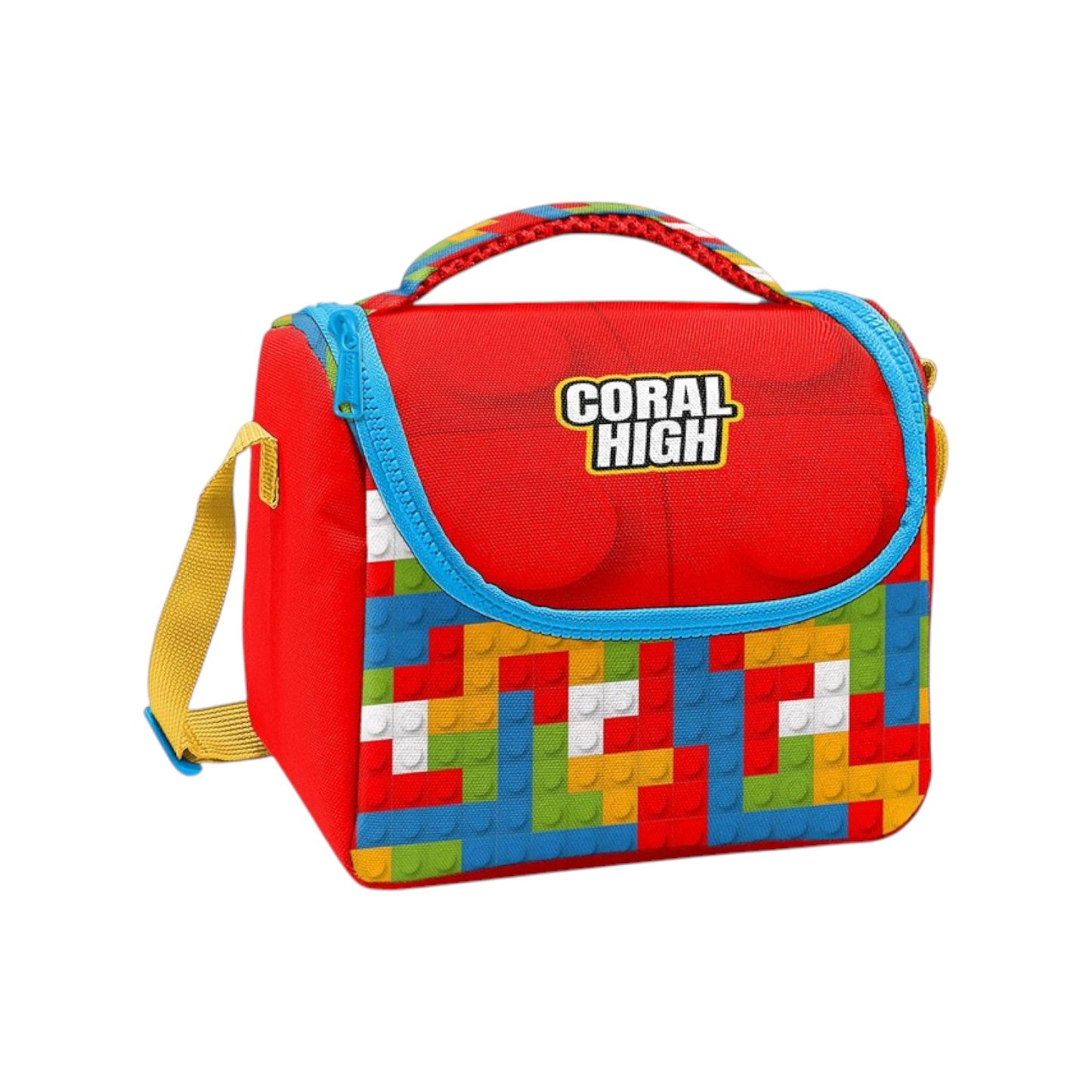 Coral High Kids Color Block Patterned Thermo Lunch Box