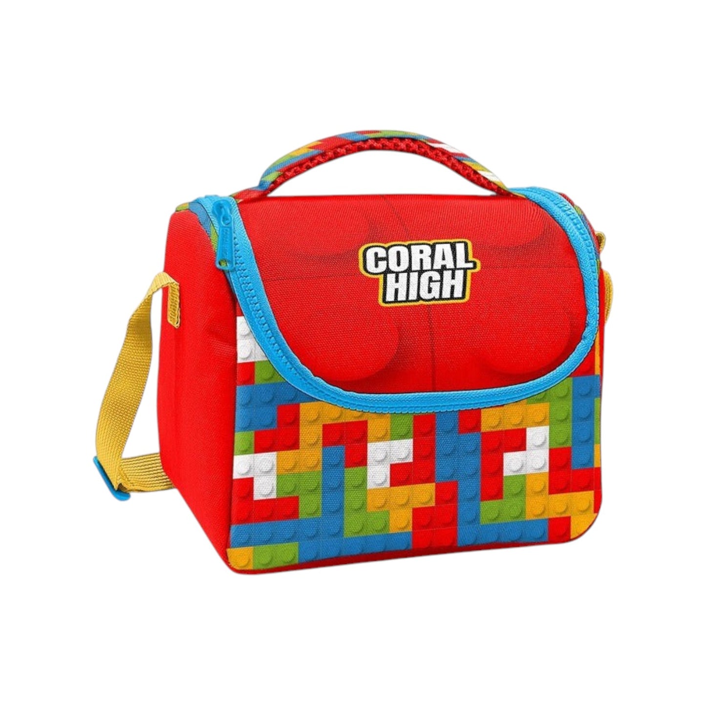 Coral High Kids Color Block Patterned Thermo Lunch Box
