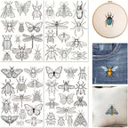 51 Small Water-soluble Embroidery Patterns, Insect Embroidery Designs, Butterfly