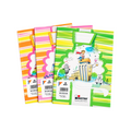 Elite Stationery House Mintra A5 stapled notebooks with colourful striped covers and illustrated school designs