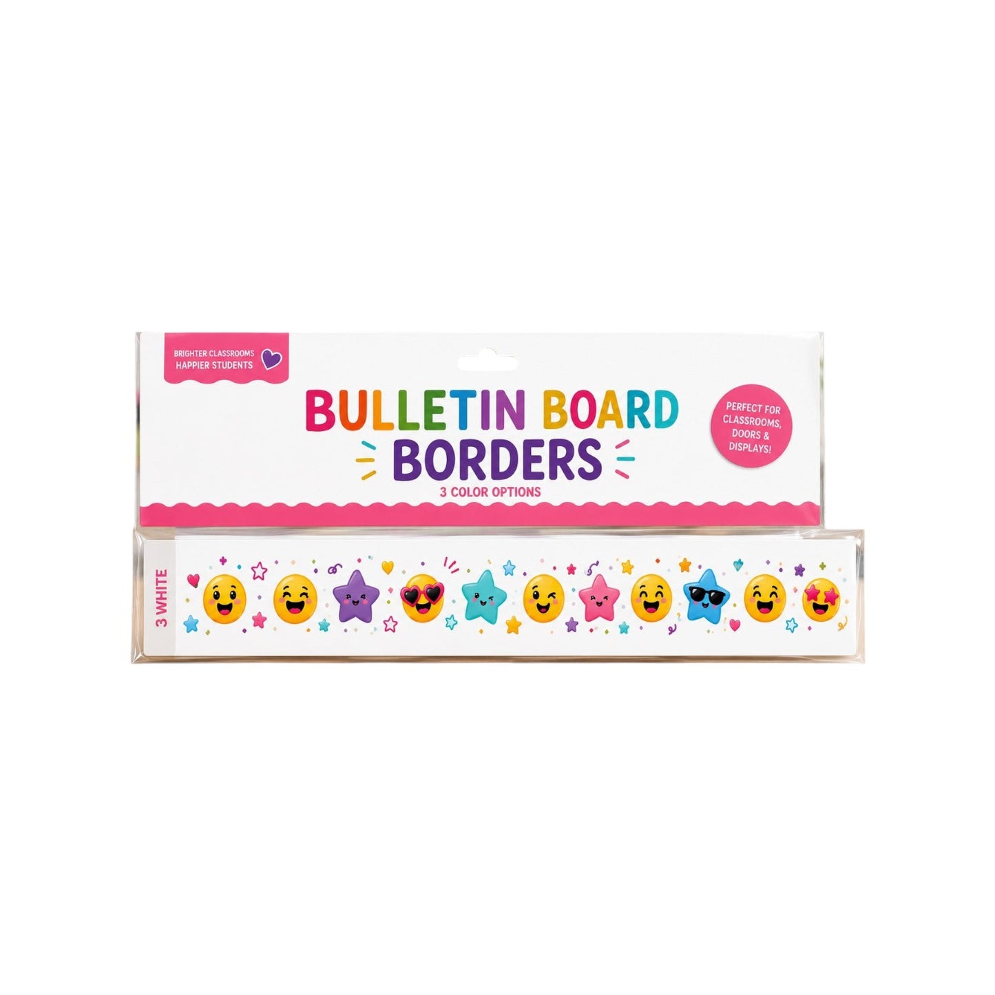 Emoji & Stars Bulletin Board Border - Pack of 12 ( 8 m )