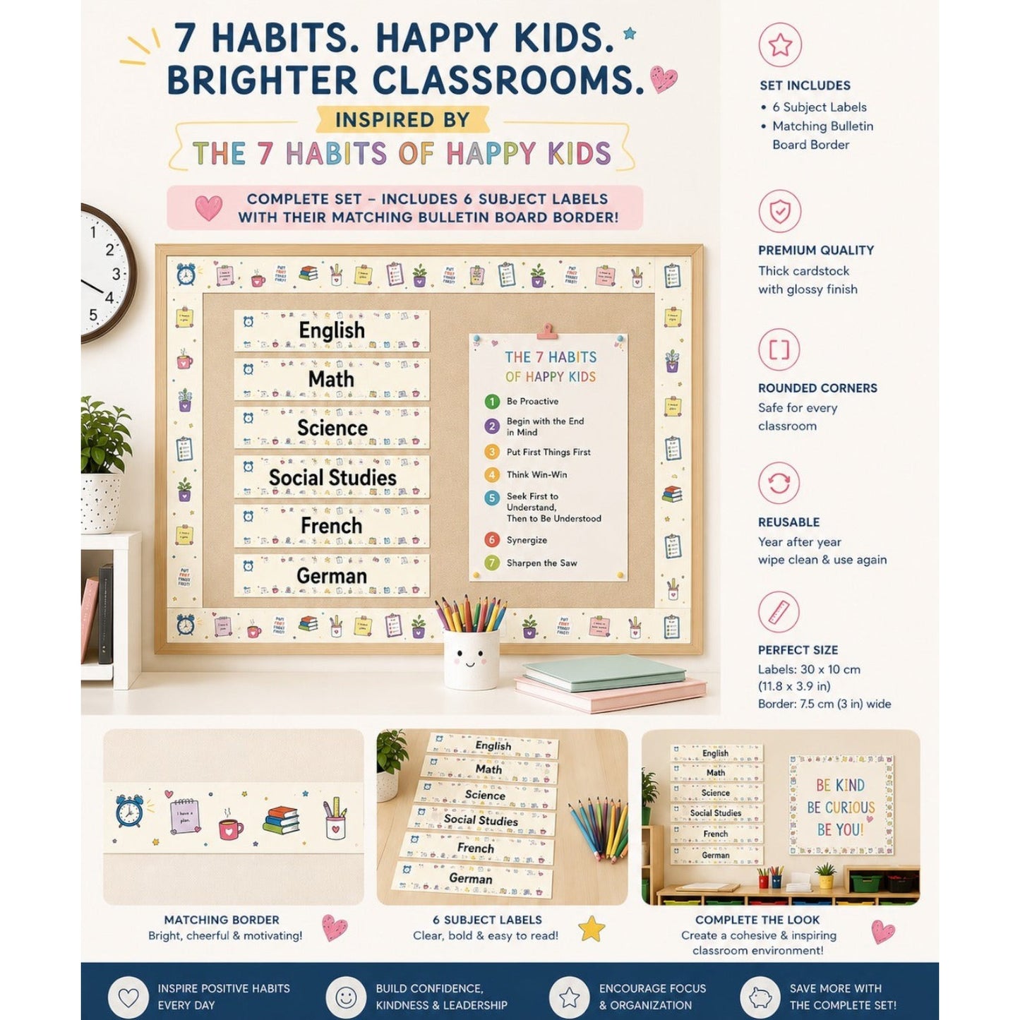7 Habits-Inspired Subject Labels – Set of 6